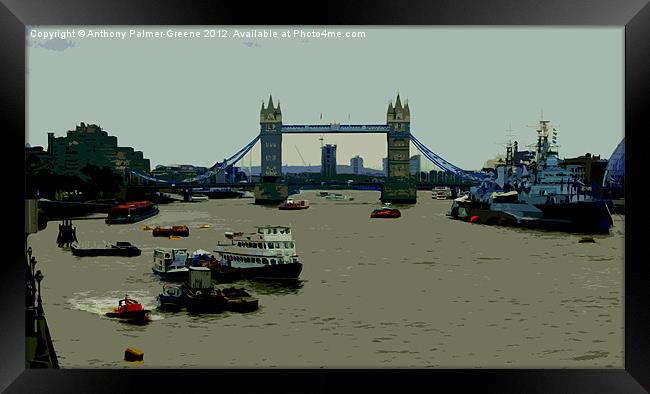 Thames Bridge Framed Print by Anthony Palmer-Greene