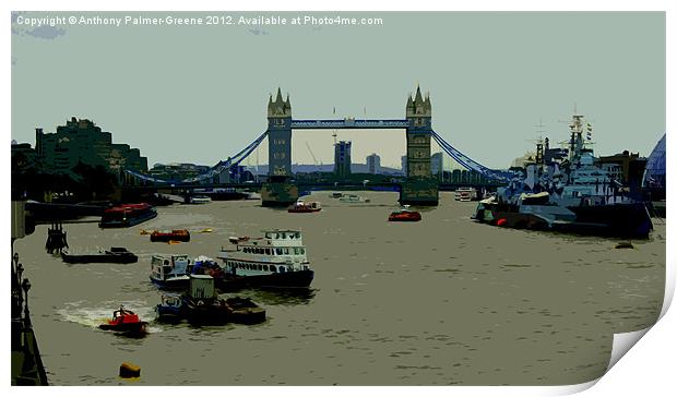 Thames Bridge Print by Anthony Palmer-Greene