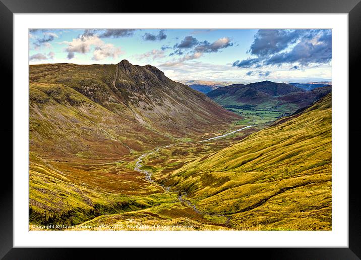 Great Langdale Valley - Cumbria Framed Mounted Print by David Lewins (LRPS)