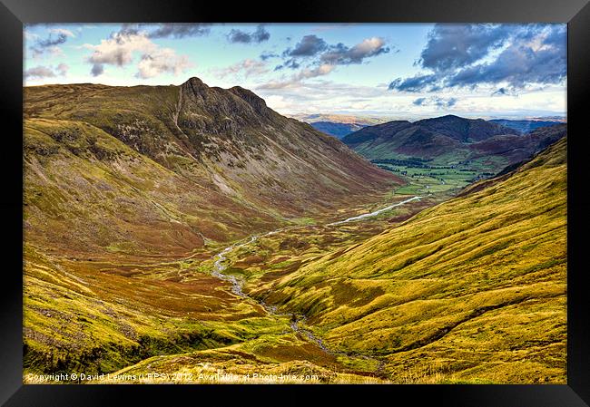 Great Langdale Valley - Cumbria Framed Print by David Lewins (LRPS)