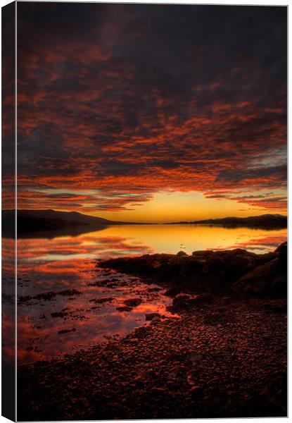 Red Sky At Night Canvas Print by Declan Howard