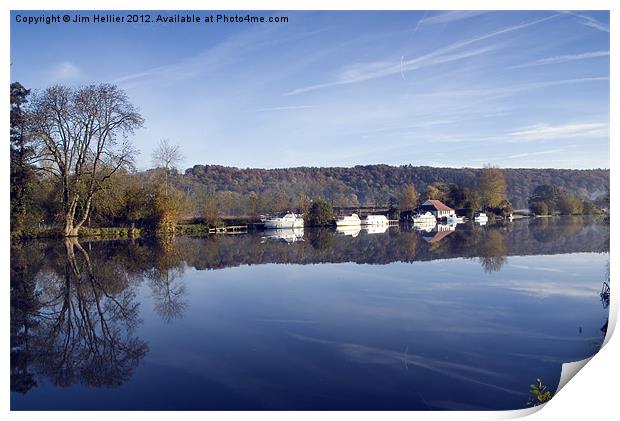 River Thames at Pangbourne Print by Jim Hellier