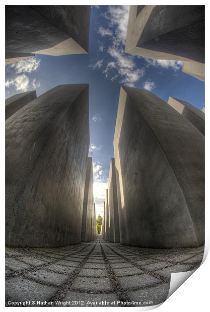 Jewish memorial wide Print by Nathan Wright