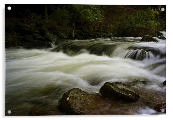 River Lyn Acrylic by Dave Wilkinson North Devon Ph