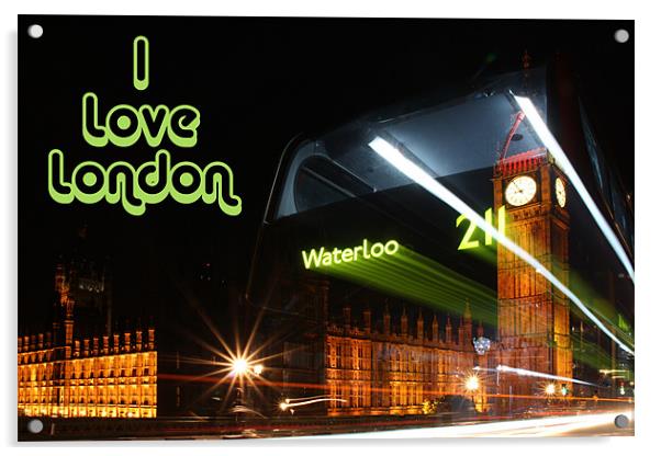 I Love London Acrylic by Sandi-Cockayne ADPS
