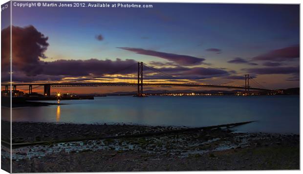 Forth Road Bridge Sunset Canvas Print by K7 Photography