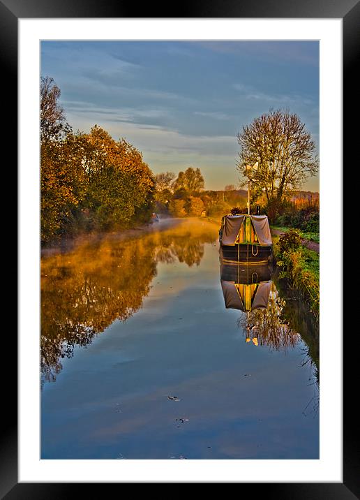 Autumn on the grand union canal Framed Mounted Print by Jack Jacovou Travellingjour