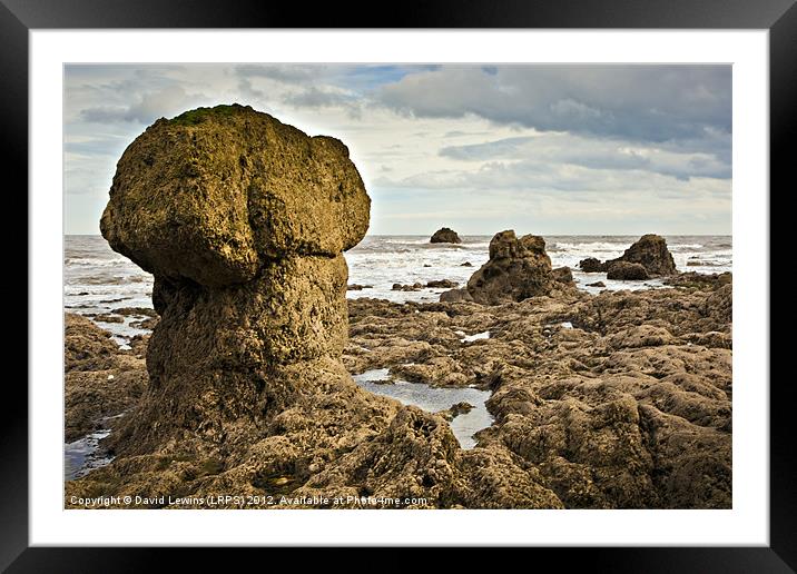 Mushroom Rock Framed Mounted Print by David Lewins (LRPS)