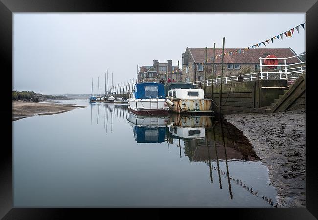 Blakeney Quay in Mist Framed Print by Stephen Mole