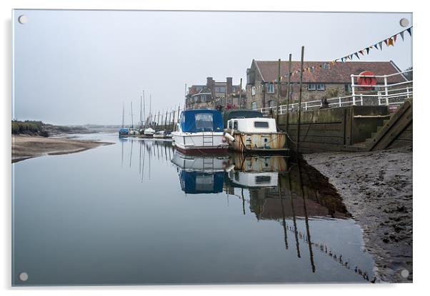 Blakeney Quay in Mist Acrylic by Stephen Mole