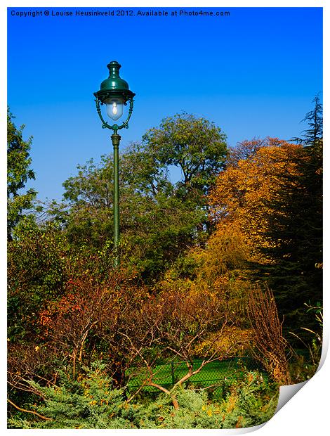 Old fashioned street lamp Print by Louise Heusinkveld