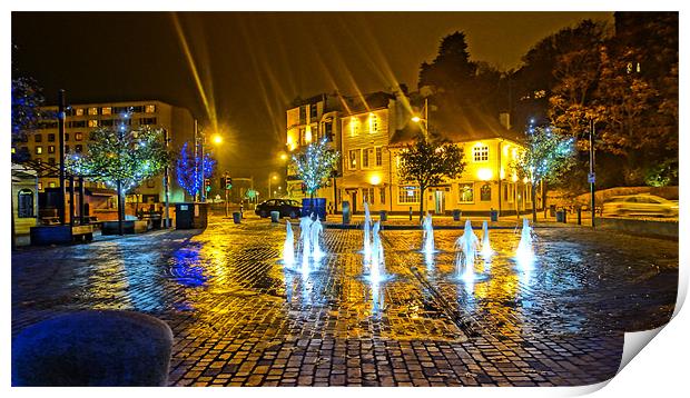 The Folkestone Inner Harbour Fountains Print by David Shackle