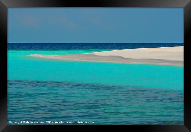 Angaga beach Maldives Framed Print by steve akerman