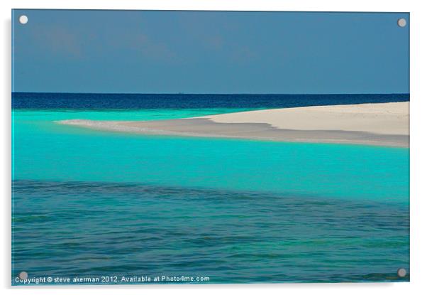 Angaga beach Maldives Acrylic by steve akerman
