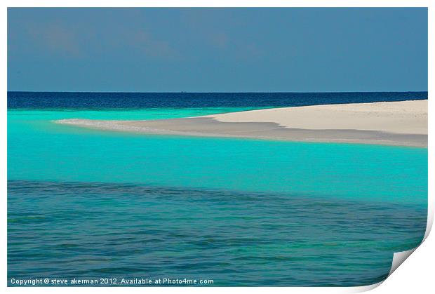 Angaga beach Maldives Print by steve akerman