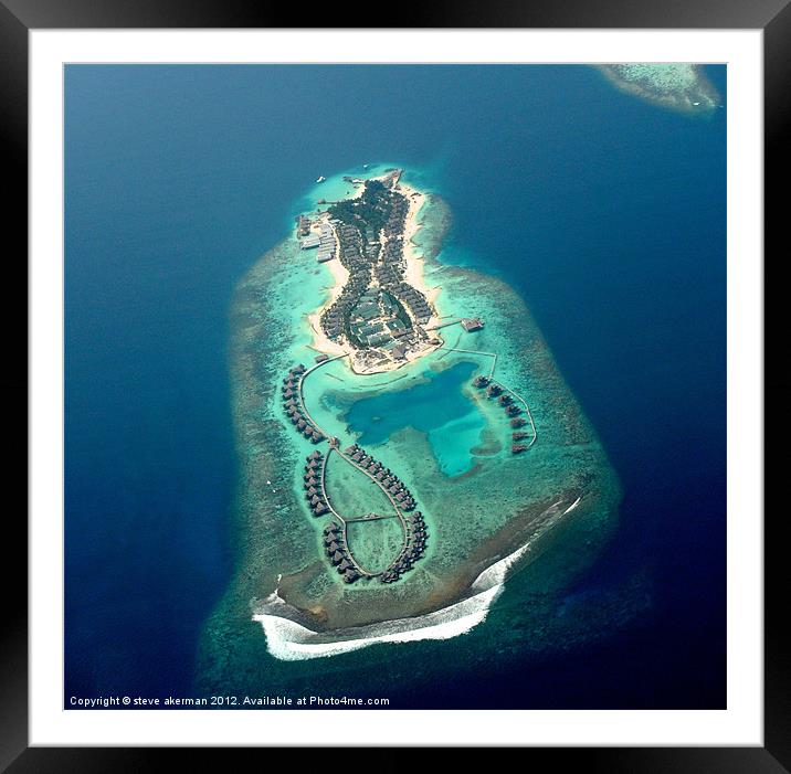 Maldives island Framed Mounted Print by steve akerman