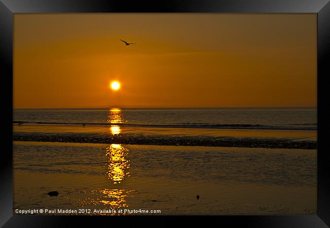 Formby Beach Sunset Framed Print by Paul Madden
