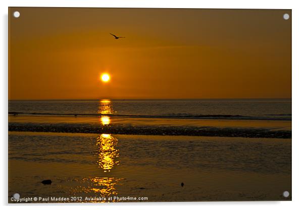 Formby Beach Sunset Acrylic by Paul Madden
