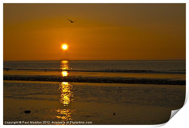 Formby Beach Sunset Print by Paul Madden