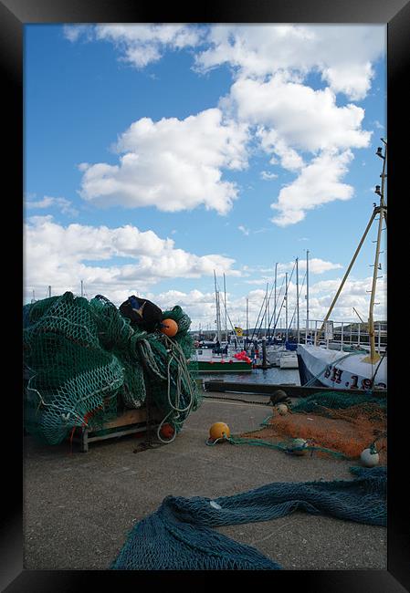 Boats and Nets Framed Print by Julie Perrin