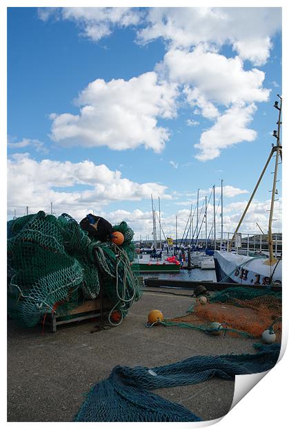 Boats and Nets Print by Julie Perrin