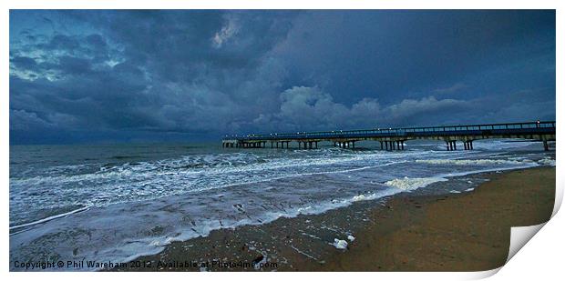 Wide angle pier Print by Phil Wareham