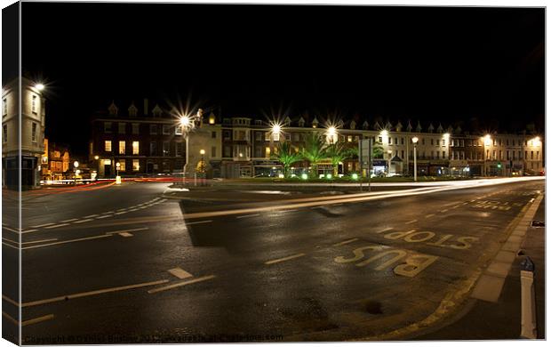 Weymouth Sea Front At Night. Canvas Print by Daniel Bristow