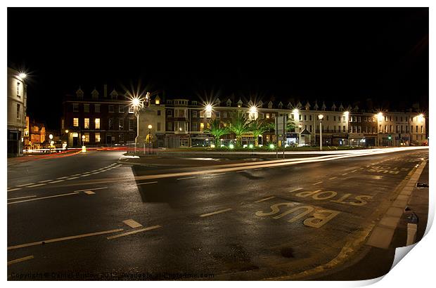 Weymouth Sea Front At Night. Print by Daniel Bristow