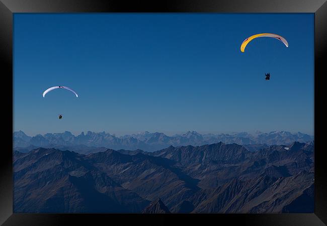 Paragliding over the alps Framed Print by Thomas Schaeffer