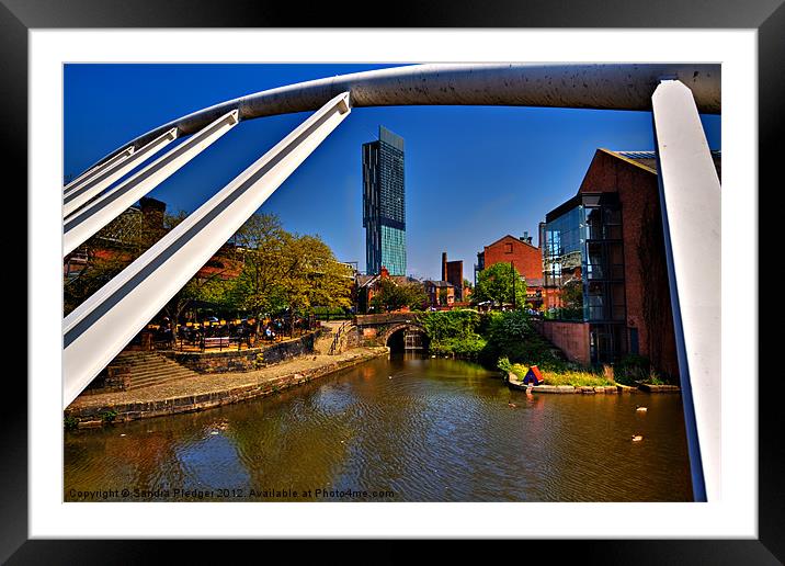 View from the bridge Framed Mounted Print by Sandra Pledger