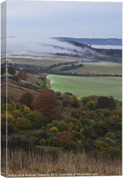 Autumn Mist Canvas Print by Graham Custance