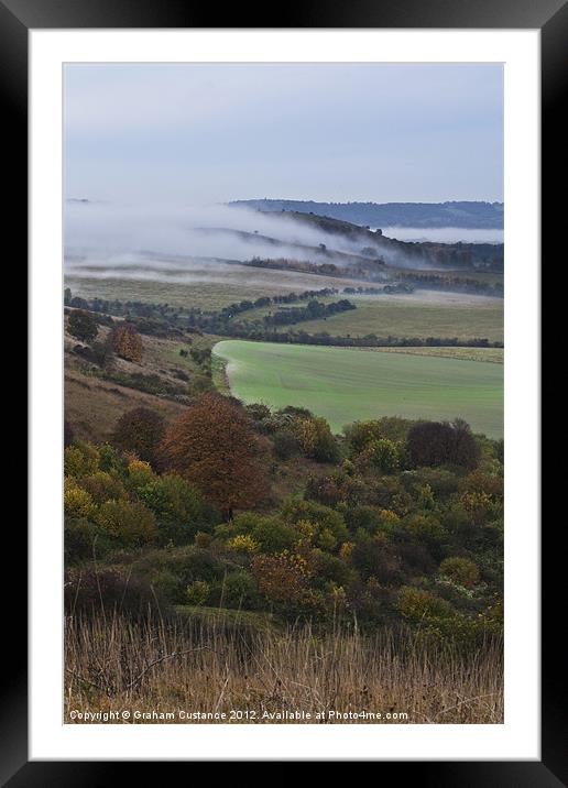 Autumn Mist Framed Mounted Print by Graham Custance