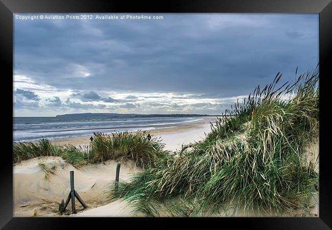 Camber Sands Beach Dunes Framed Print by Oxon Images