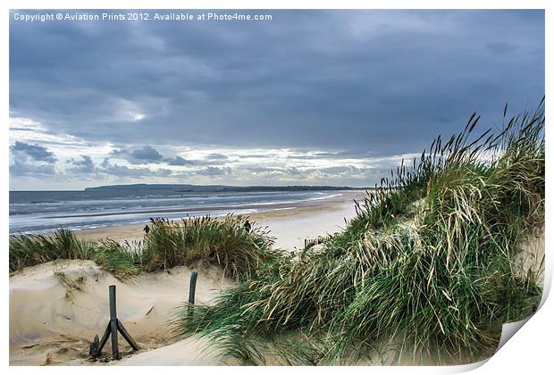 Camber Sands Beach Dunes Print by Oxon Images
