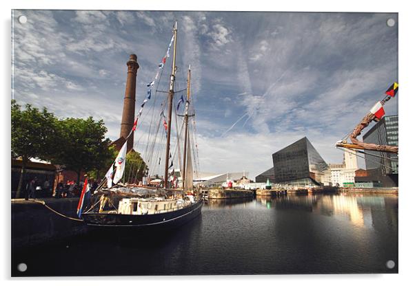 Liverpool Docks & Pumphouse Acrylic by Wayne Molyneux