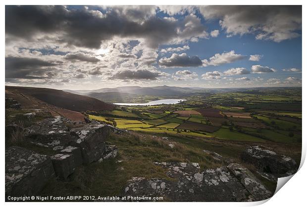 Llangorse autumn light Print by Creative Photography Wales