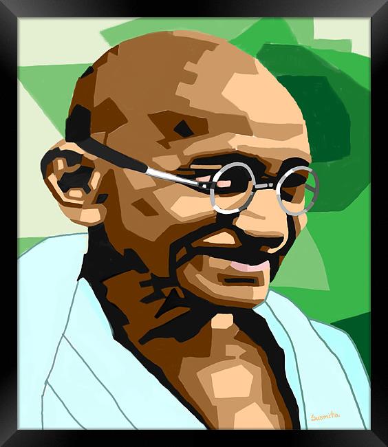 Mahatma Gandhi-Father of India Framed Print by Susmita Mishra