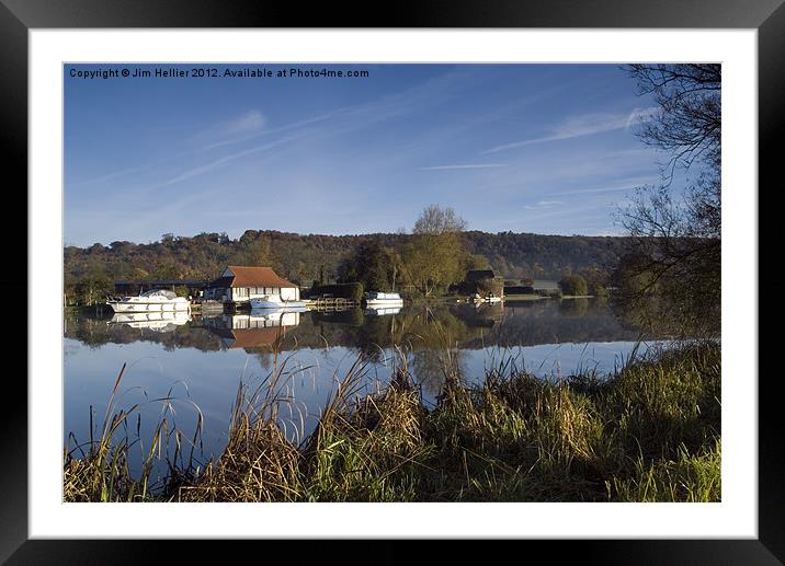 The Boat house river Thames Whitchurch Framed Mounted Print by Jim Hellier