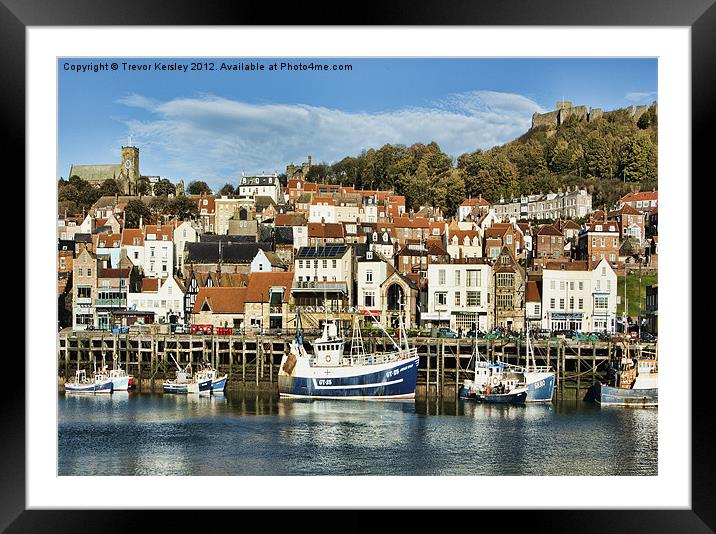 Scarborough Harbour Framed Mounted Print by Trevor Kersley RIP