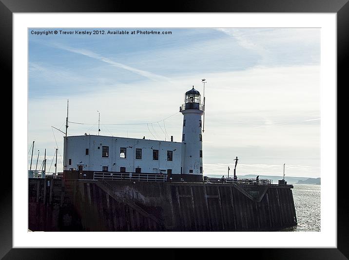 Scarborough Lighthouse Framed Mounted Print by Trevor Kersley RIP