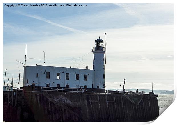 Scarborough Lighthouse Print by Trevor Kersley RIP