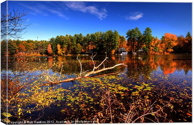 Bomoseen Lake in the Fall Canvas Print by Rob Hawkins