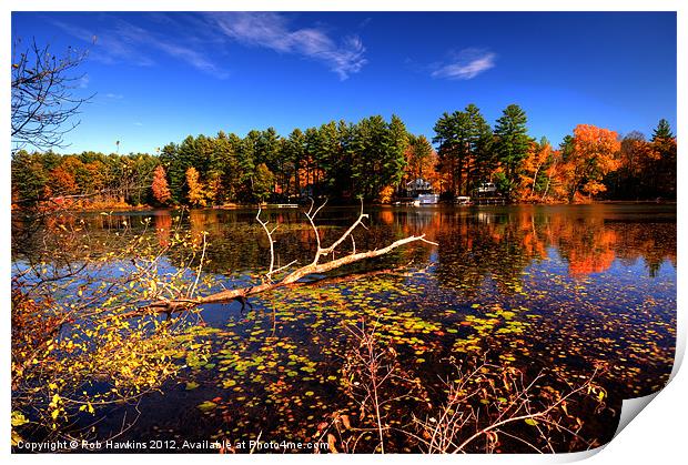 Bomoseen Lake in the Fall Print by Rob Hawkins