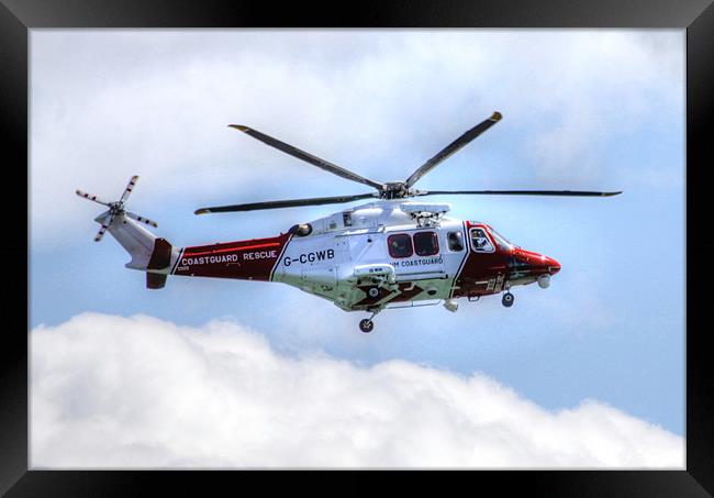 Coastguard Helicopter Framed Print by David French