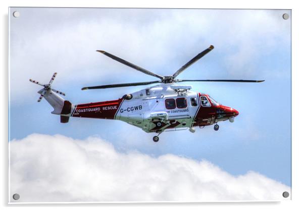 Coastguard Helicopter Acrylic by David French