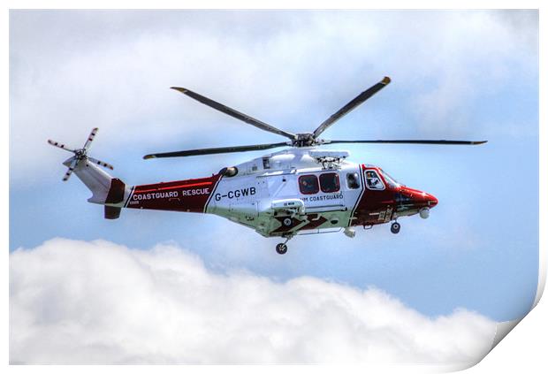 Coastguard Helicopter Print by David French
