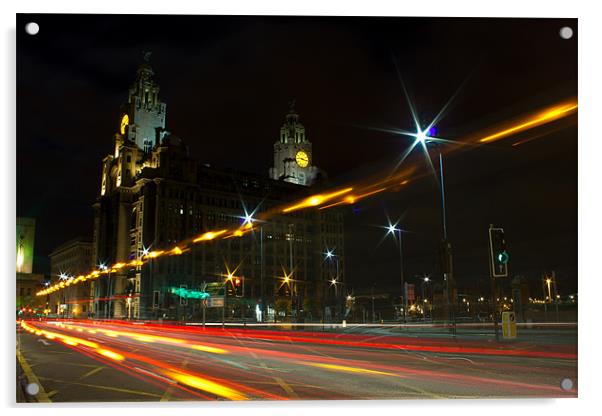 Liverpool light trails Acrylic by Paul Farrell Photography