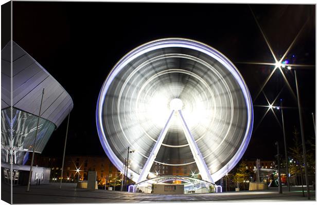 Wheel of Liverpool at night Canvas Print by Paul Farrell Photography