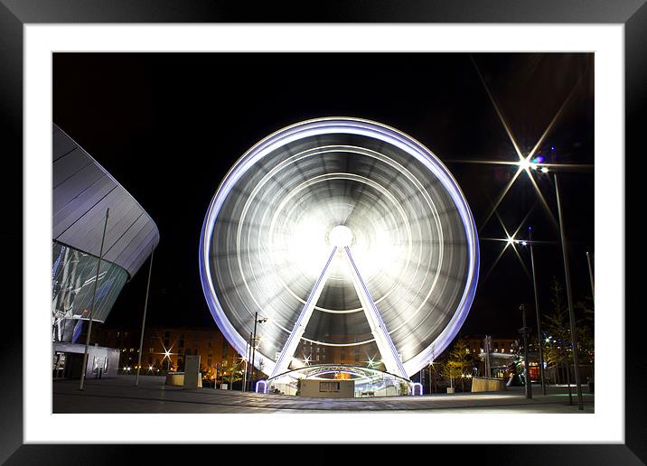 Wheel of Liverpool at night Framed Mounted Print by Paul Farrell Photography
