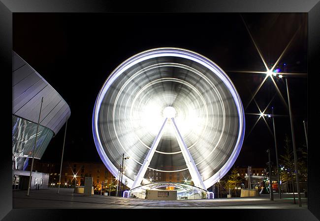 Wheel of Liverpool at night Framed Print by Paul Farrell Photography